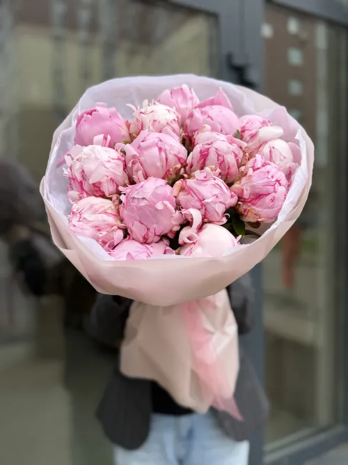 Розовые пионы 15 шт.