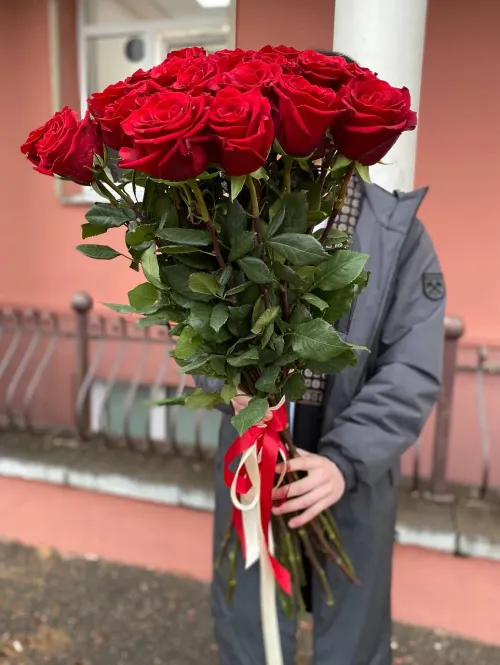Красная роза метровая 25 шт.