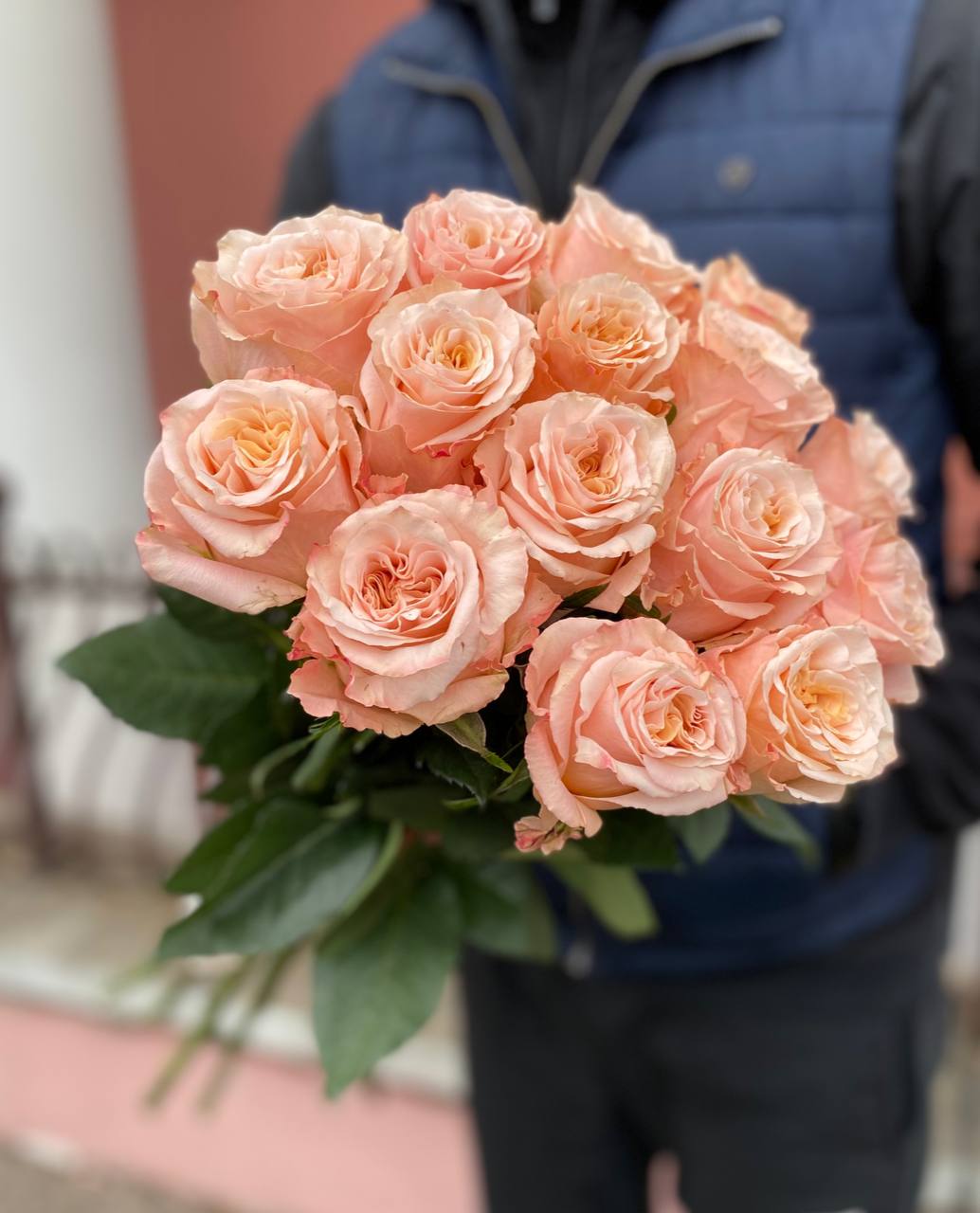 Оранжевая роза Shimmer 15 шт.