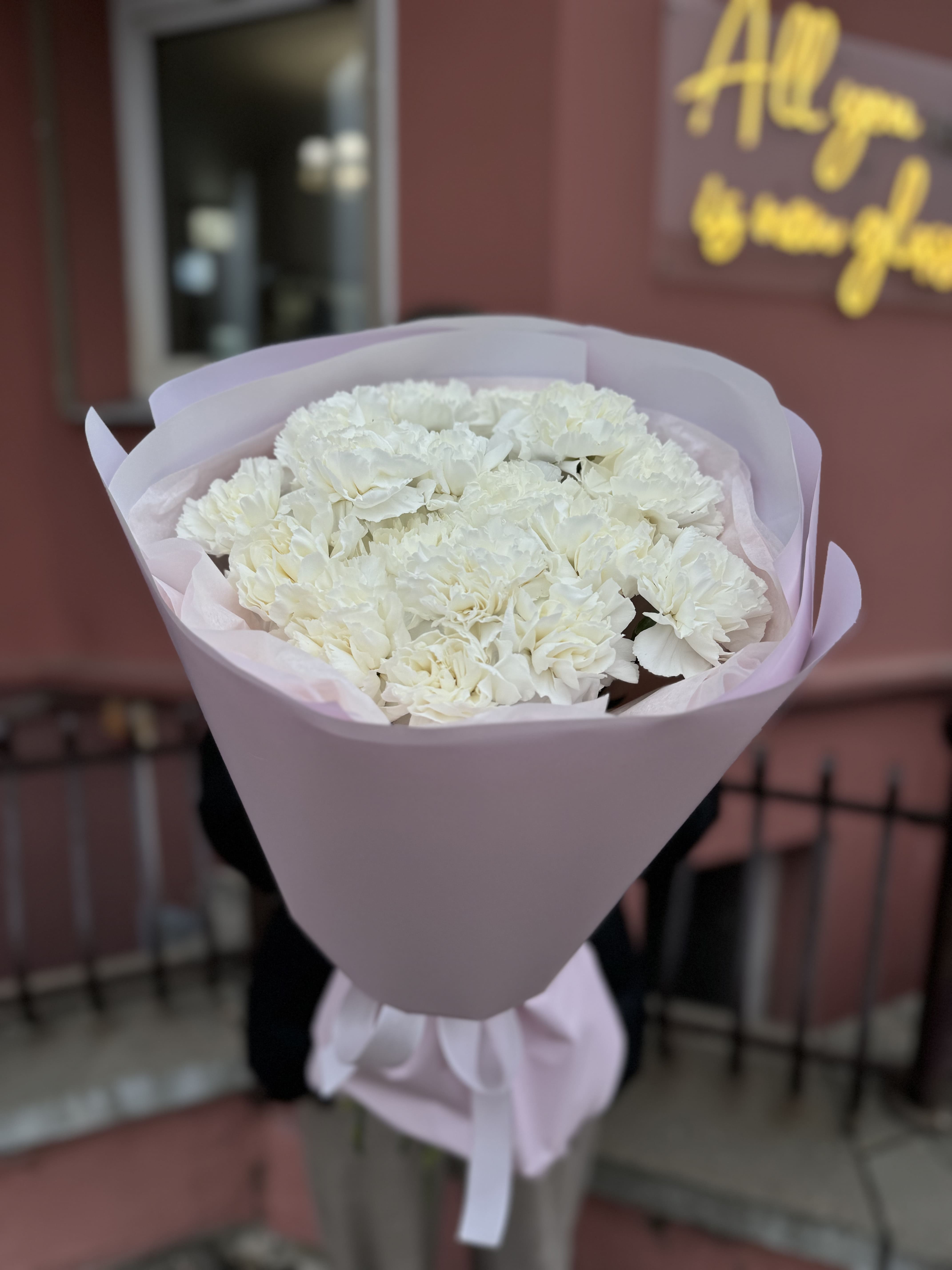 17 белых гвоздик