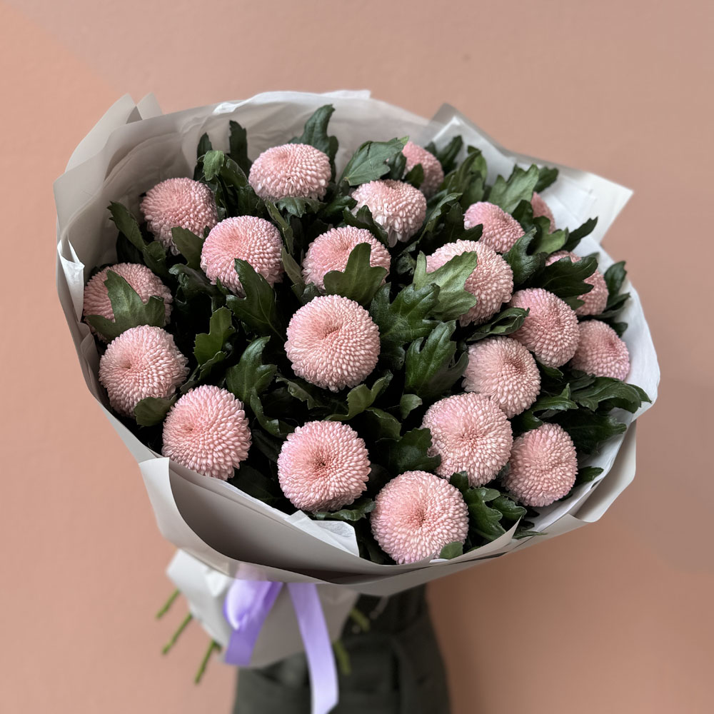 21 ветка розовой хризантемы Момоко