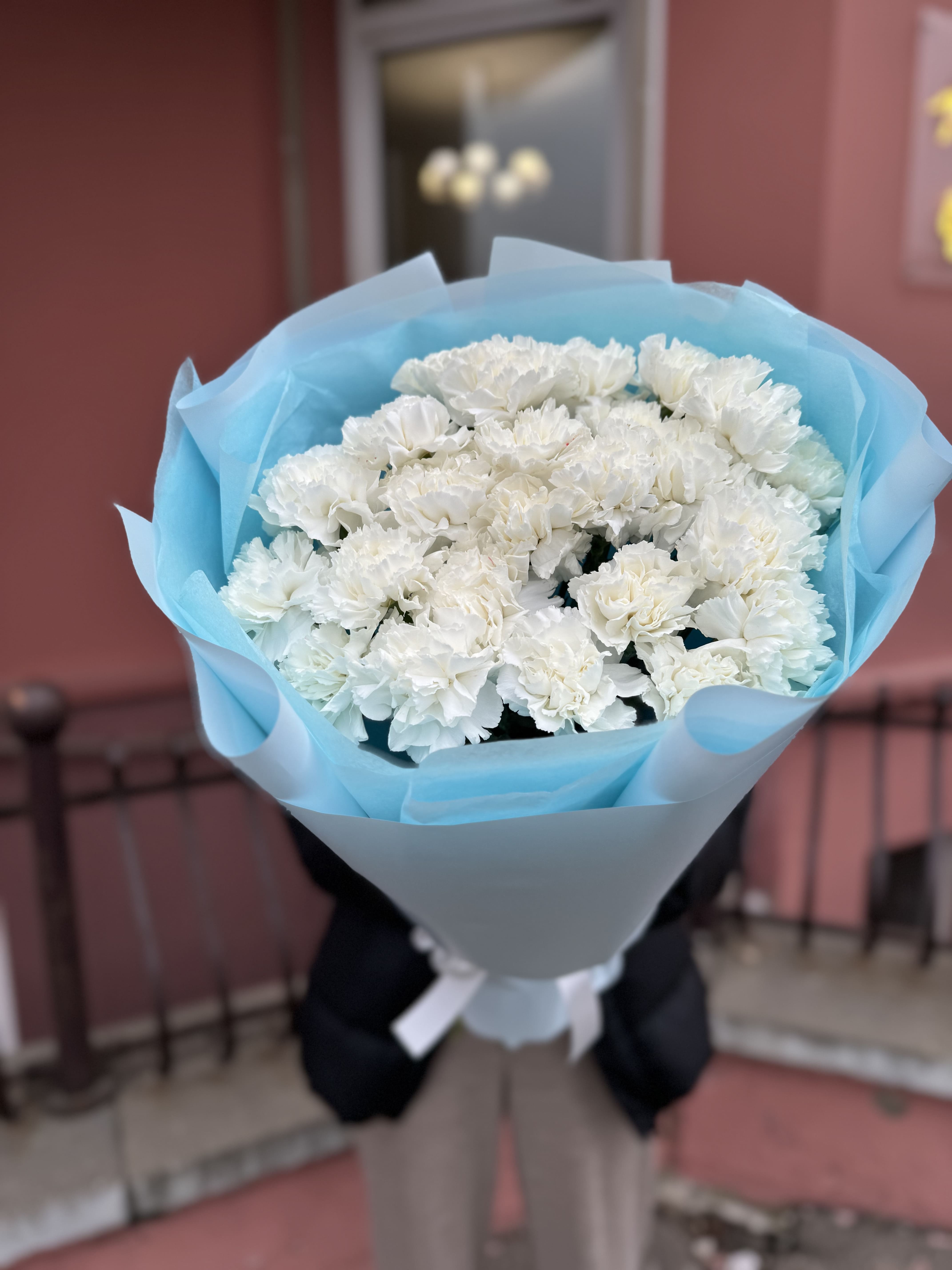 25 белых гвоздик