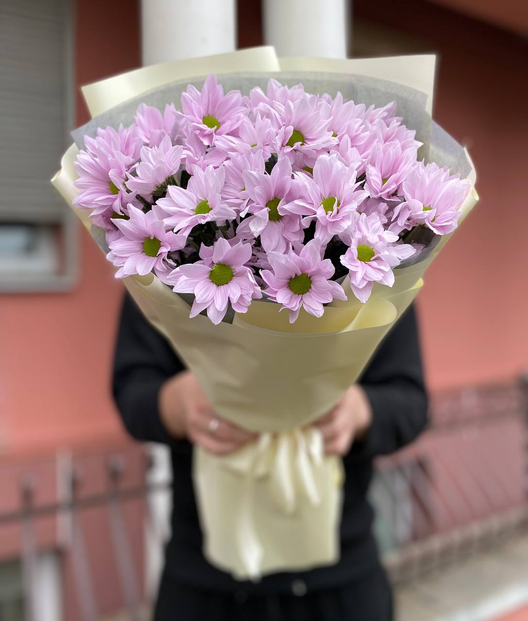 51 нежно-розовая ромашка