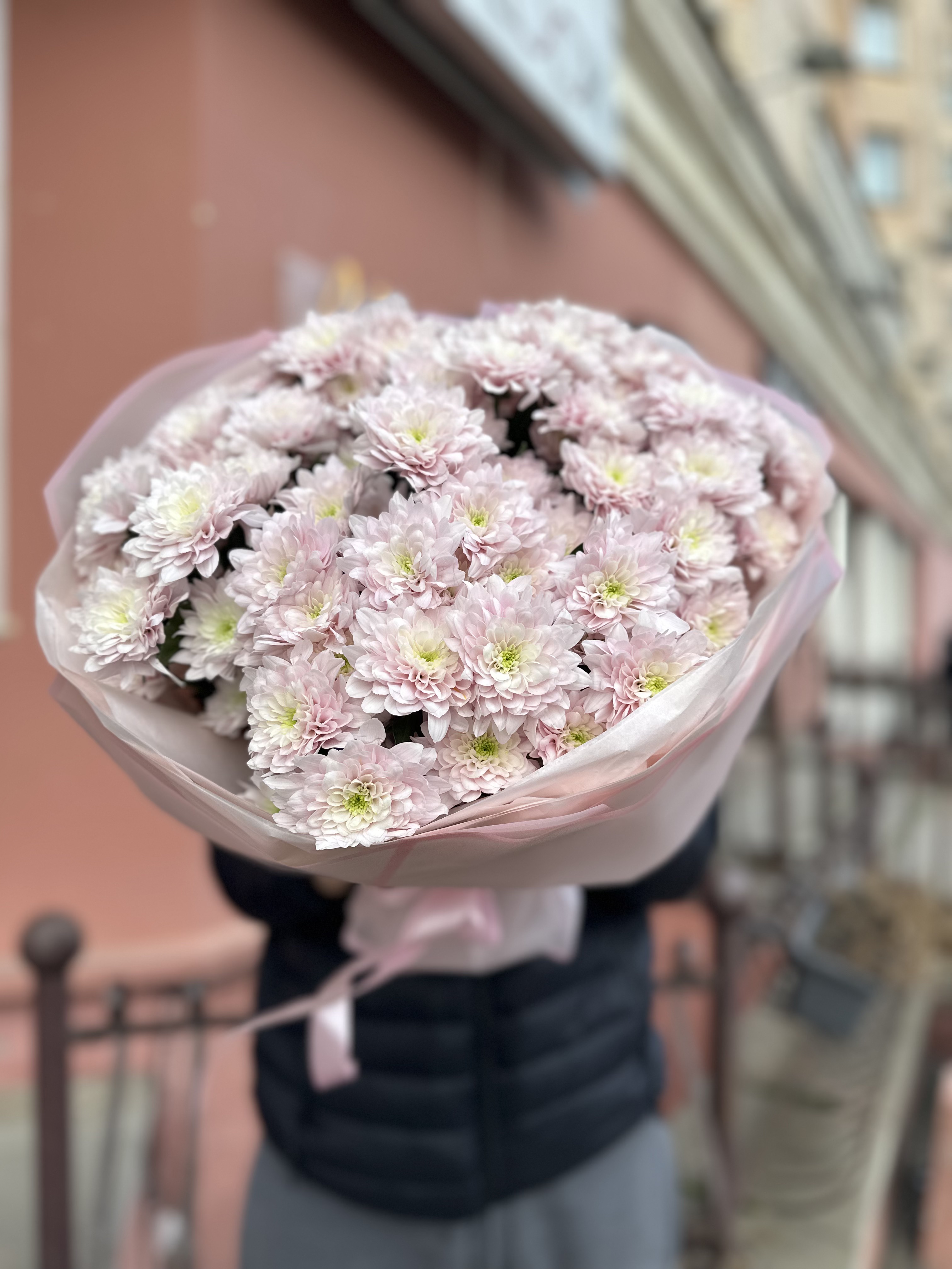 11 веток Хризантем Пастела Бланш