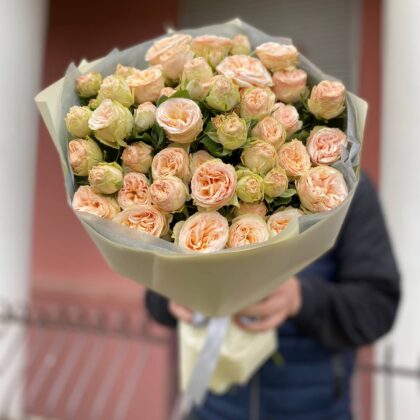 11 веток пионовидных кустовых роз Джентл